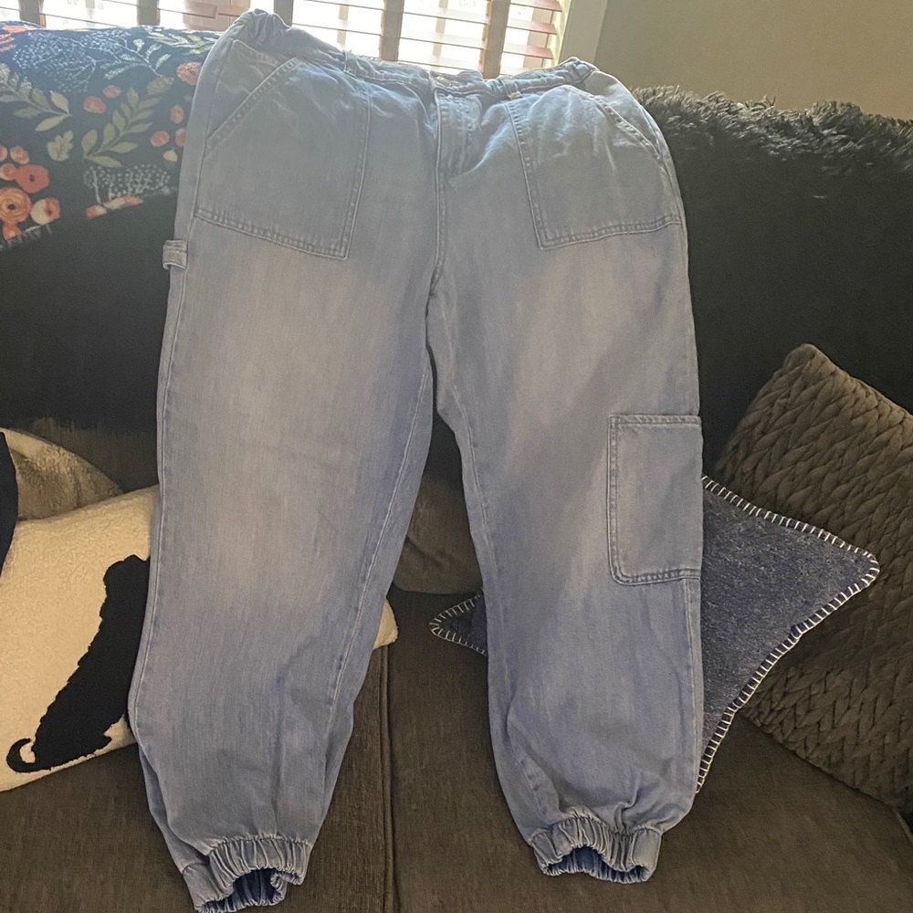 Forever 21 Light Blue Cargo Jeans